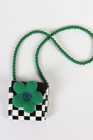 Mini Cute Checkered Floral Crossbody Phone Bag for Women - Spring/Summer Fashion, Trendy Niche Design