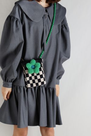 Mini Cute Checkered Floral Crossbody Phone Bag for Women - Spring/Summer Fashion, Trendy Niche Design