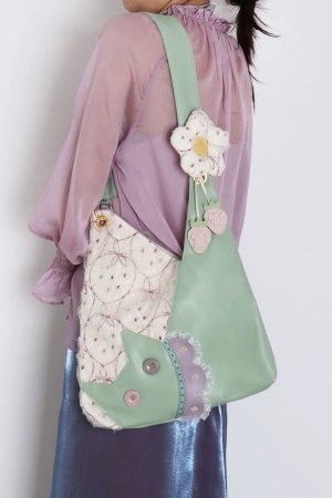 Mini Cute Chiffon Strawberry Crossbody Bag for Spring Summer - Adorable Cat Underarm Style Bag