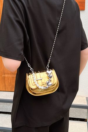Mini Handbag for Women - Spring/Summer 2025 Niche Design with Fashionable Pearl Chain Crossbody Style, High-Quality Texture