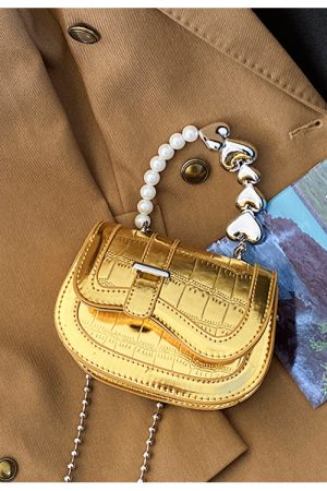 Mini Handbag for Women - Spring/Summer 2025 Niche Design with Fashionable Pearl Chain Crossbody Style, High-Quality Texture