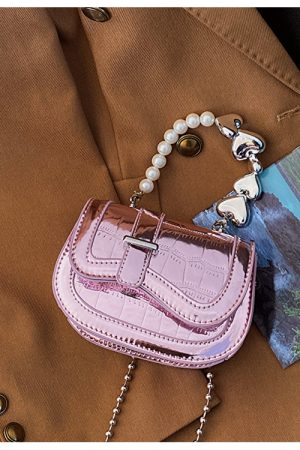 Mini Handbag for Women - Spring/Summer 2025 Niche Design with Fashionable Pearl Chain Crossbody Style, High-Quality Texture
