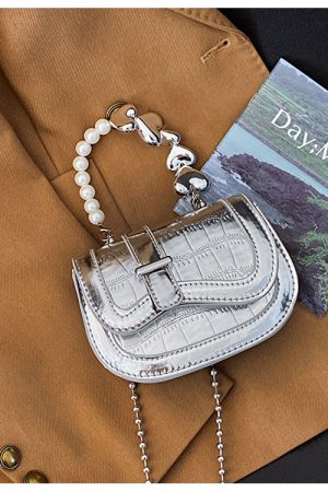 Mini Handbag for Women - Spring/Summer 2025 Niche Design with Fashionable Pearl Chain Crossbody Style, High-Quality Texture
