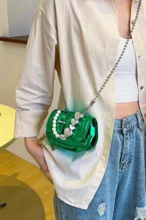 Mini Handbag for Women - Spring/Summer 2025 Niche Design with Fashionable Pearl Chain Crossbody Style, High-Quality Texture