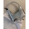 Minimalist French Crescent Shaped Underarm Bag for Women - Unique Silver Shoulder Handbag for Summer Style