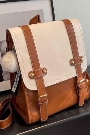 Minimalist French Style Backpack for Women - Versatile College Book Bag & Commuter Travel Backpack