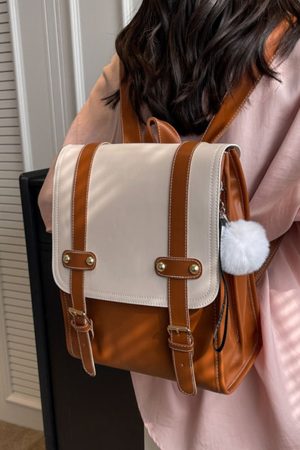 Minimalist French Style Backpack for Women - Versatile College Book Bag & Commuter Travel Backpack