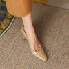Minimalist Genuine Leather Pointed Toe Flats for Women â€“ Solid Color Shallow Mouth Shoes for Spring & Autumn Style