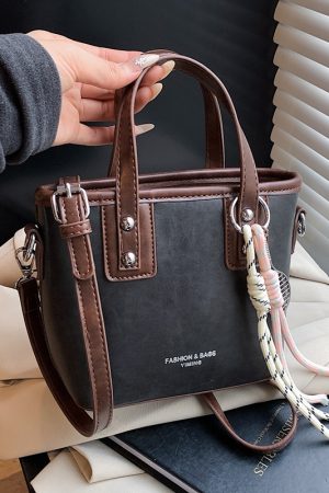 Minimalist High-End Color-Blocking Tote Bucket Bag for Women â€“ Trendy Versatile Shoulder Crossbody Handbag 2025