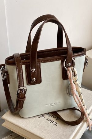 Minimalist High-End Color-Blocking Tote Bucket Bag for Women â€“ Trendy Versatile Shoulder Crossbody Handbag 2025