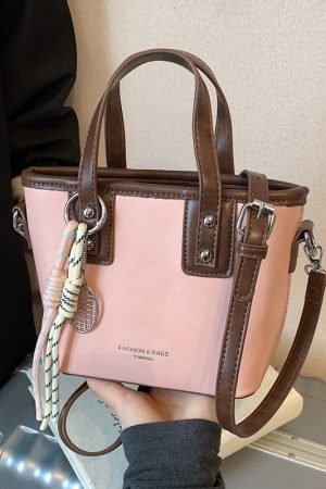 Minimalist High-End Color-Blocking Tote Bucket Bag for Women â€“ Trendy Versatile Shoulder Crossbody Handbag 2025