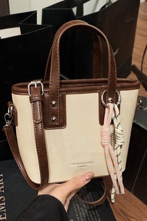 Minimalist High-End Color-Blocking Tote Bucket Bag for Women â€“ Trendy Versatile Shoulder Crossbody Handbag 2025