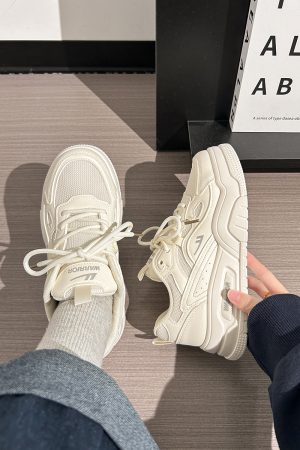 Minimalist Mesh Breathable Little White Sneakers for Women - 2025 Summer Sports Shoes with Niche Design