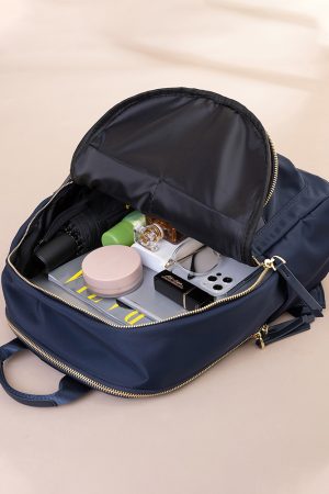 Minimalist Oxford Cloth Backpack for Women - Lightweight, Waterproof Student Book Bag & Business Laptop Carrier