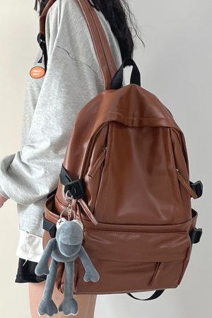 Minimalist Soft Cowhide Backpack for Men and Women, Large Capacity Laptop Bag, Lightweight School Backpack, Unisex Design