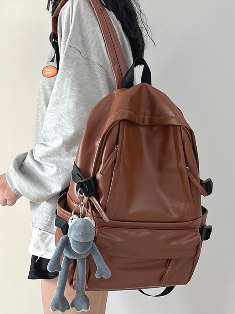 Minimalist Soft Cowhide Backpack for Men and Women, Large Capacity Laptop Bag, Lightweight School Backpack, Unisex Design Minimalist Soft Cowhide Backpack for Men and Women, Large Capacity Laptop Bag, Lightweight School Backpack, Unisex Design