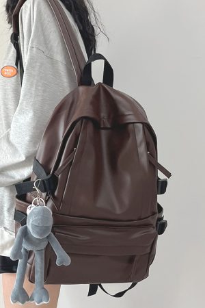 Minimalist Soft Cowhide Backpack for Men and Women, Large Capacity Laptop Bag, Lightweight School Backpack, Unisex Design