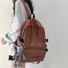 Minimalist Soft Cowhide Backpack for Men and Women, Large Capacity Laptop Bag, Lightweight School Backpack, Unisex Design