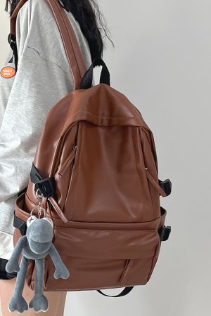 Minimalist Soft Cowhide Backpack for Men and Women, Large Capacity Laptop Bag, Lightweight School Backpack, Unisex Design