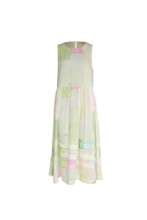 Mint Candy Retro Tencel Linen Vest Dress for Women - Summer Loose A-Line Long Skirt in Vintage Style