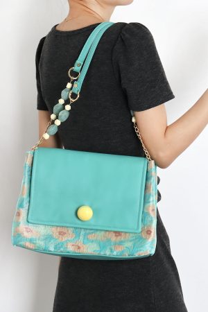 Mint Green Beaded Tote Bag - Summer Fresh Niche Envelope Shoulder Crossbody Bag for Effortless Style