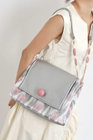 Mint Green Beaded Tote Bag - Summer Fresh Niche Envelope Shoulder Crossbody Bag for Effortless Style