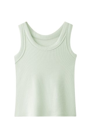 Mint Green Camisole Vest for Women - Small Cloud Rice Design, Unique Niche Outerwear, American Sweet and Spicy Style