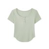Mint Green Slim Fit Short Sleeve T-Shirt for Women - Flattering Summer Top, Unique Early Summer Style