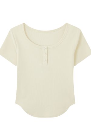 Mint Green Slim Fit Short Sleeve T-Shirt for Women - Flattering Summer Top, Unique Early Summer Style