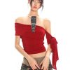 Multi-Way Slanted Shoulder One-Shoulder Top - Women's Summer Sparkling Mesh Vest, Trendy Y2K Style