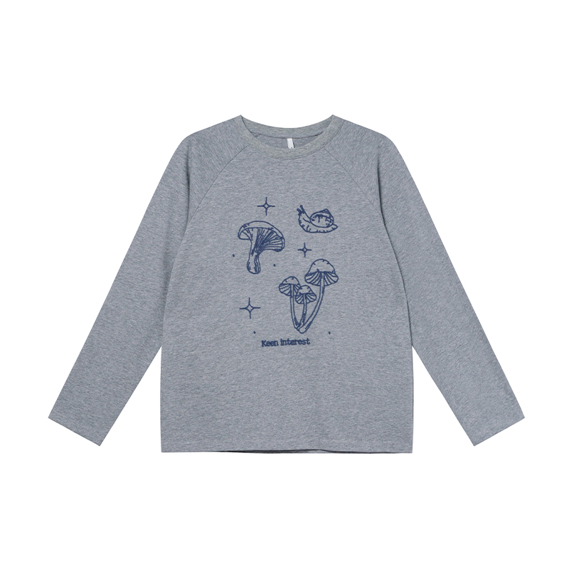 Mushroom Embroidery T-Shirt for Women, Spring/Summer 2025, Loose Fit, Slimming Round Neck, Pure Cotton, Casual Style Mushroom Embroidery T-Shirt for Women, Spring/Summer 2025, Loose Fit, Slimming Round Neck, Pure Cotton, Casual Style