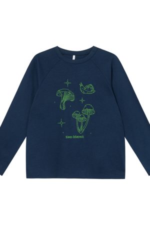 Mushroom Embroidery T-Shirt for Women, Spring/Summer 2025, Loose Fit, Slimming Round Neck, Pure Cotton, Casual Style