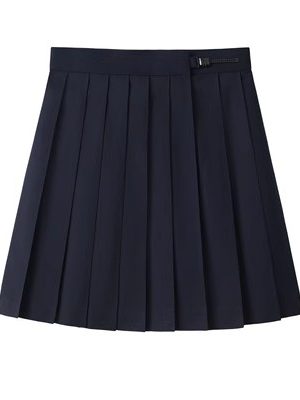 Navy Blue and Gray Pleated JK Skirt for Women - Solid Color Short Skirt, Perfect for Spring and Summer Fashion