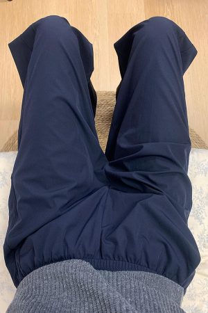 Navy Blue Women's Wide-Leg Casual Pants - Versatile Summer Loose Draping Trousers for Work & Hip-Hop Style