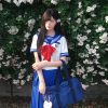 Navy Collar Sailor Suit Set - Japanese JK Uniform with Waist-Defined Short Sleeves - College Style Pudding Bear Design for Students