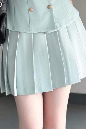 Navy Collar Waist-Defined Short Sleeve Sailor Suit Set - Sweet Style JK Uniform Top for Summer 2025