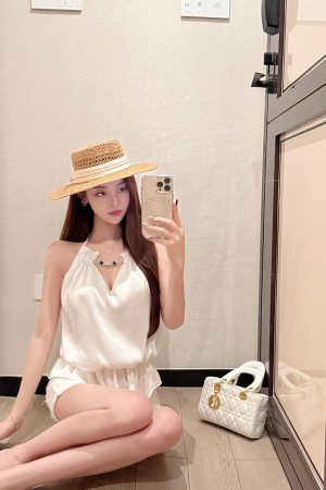 New Satin Vest Top Shirt - Heavy-Duty Internet Celebrity Design, Trendy Y2K Style, Chic Fashion for Modern Looks