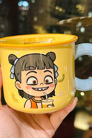 Nezha Magic Child Ceramic Mug with Lid - Cute Girls Coffee Cup for Birthdays, Perfect Gift for 2025