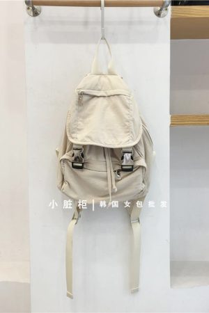 Nylon Buckle Handheld Backpack - Simple Travel Student Bag - Spring Summer 2023 Korean Style Dongdaemun Fashion