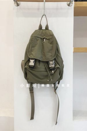 Nylon Buckle Handheld Backpack - Simple Travel Student Bag - Spring Summer 2023 Korean Style Dongdaemun Fashion