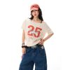 Off-Shoulder Letter Print Short-Sleeve T-Shirt for Women - Spicy Girl Style, Slim-Fit Casual Summer Top, American Fashion, Versatile 90s Vibe