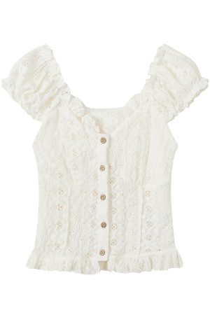 Off-the-Shoulder Puff Sleeve Blouse for Women - Exquisite Summer 2025 Top, Chic OOTD Style, Trendy Fashion Essential