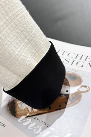 Off-White Color-Blocking French Chic Blazer for Women - 2025 Spring Autumn Short Suit, Stylish Workwear & Casual Fashion