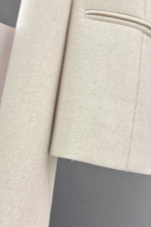 Off-White French Style Elegant Short Coat for Women - High-End Korean Design, Simple Spring Autumn Fashion 2025