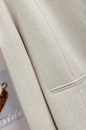 Off-White French Style Elegant Short Coat for Women - High-End Korean Design, Simple Spring Autumn Fashion 2025