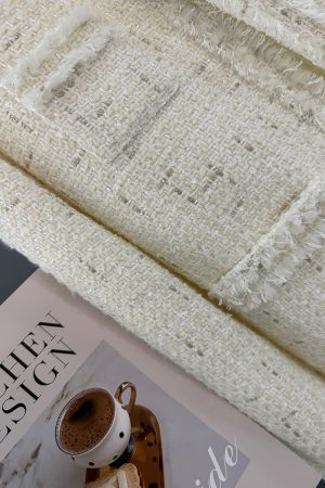 Off-White Lightweight Luxury Short Jacket for Women, Stylish Tassel Design for Autumn and Winter 2024, Elegant Layering Piece