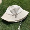 Off-White Women's Summer Quick-Dry Breathable Fisherman Hat with Drawstring for Sun Protection - Lightweight Thin Style