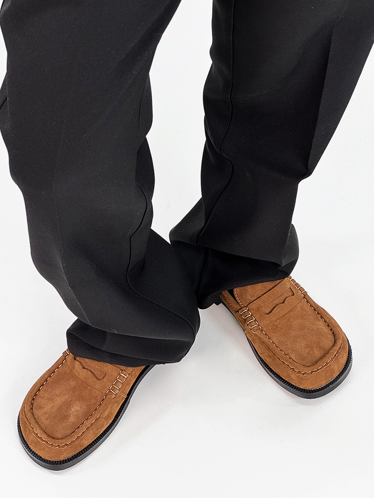 Old Money Retro Loafers for Men - Brown Suede Slip-On Dress Shoes, Easy Commuter Casual Footwear, Classic Vintage Style Old Money Retro Loafers for Men - Brown Suede Slip-On Dress Shoes, Easy Commuter Casual Footwear, Classic Vintage Style