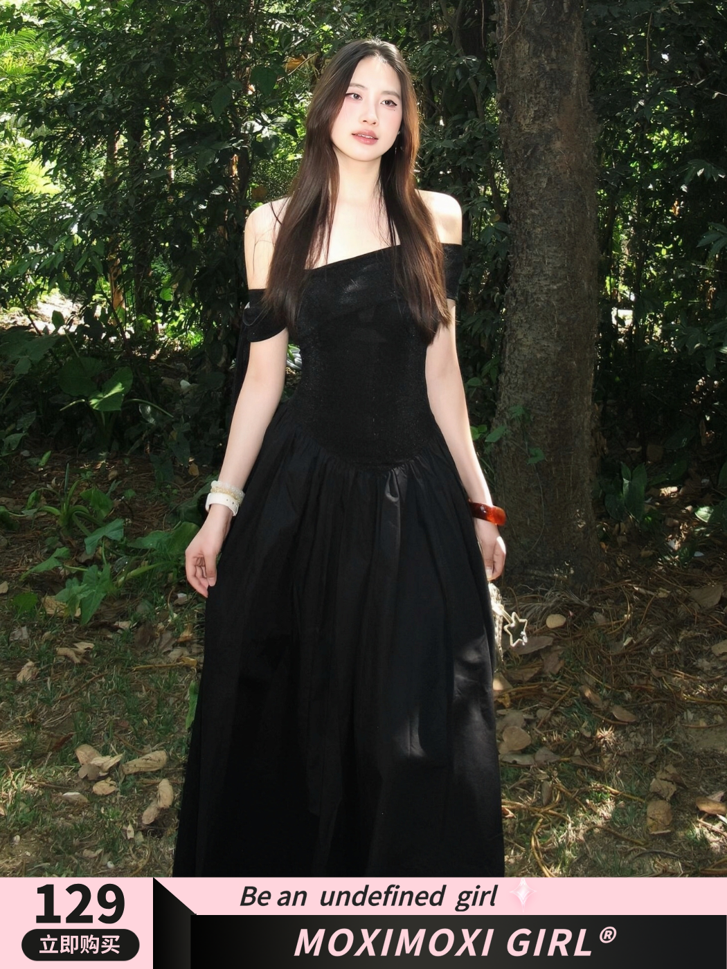 One-Shoulder Black Dress with Flowing Ribbon Big Skirt - Elegant Summer Slim Fit Hepburn Style for Women One-Shoulder Black Dress with Flowing Ribbon Big Skirt - Elegant Summer Slim Fit Hepburn Style for Women