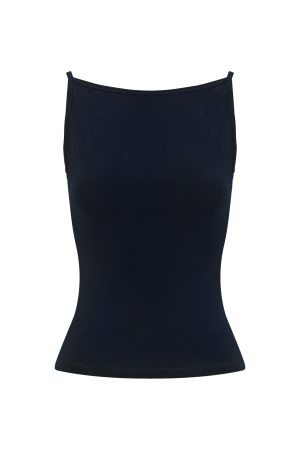 One-Shoulder Minimalist Fitted Sports Tank Top - French Style Thin Strap Base Layer for Activewear
